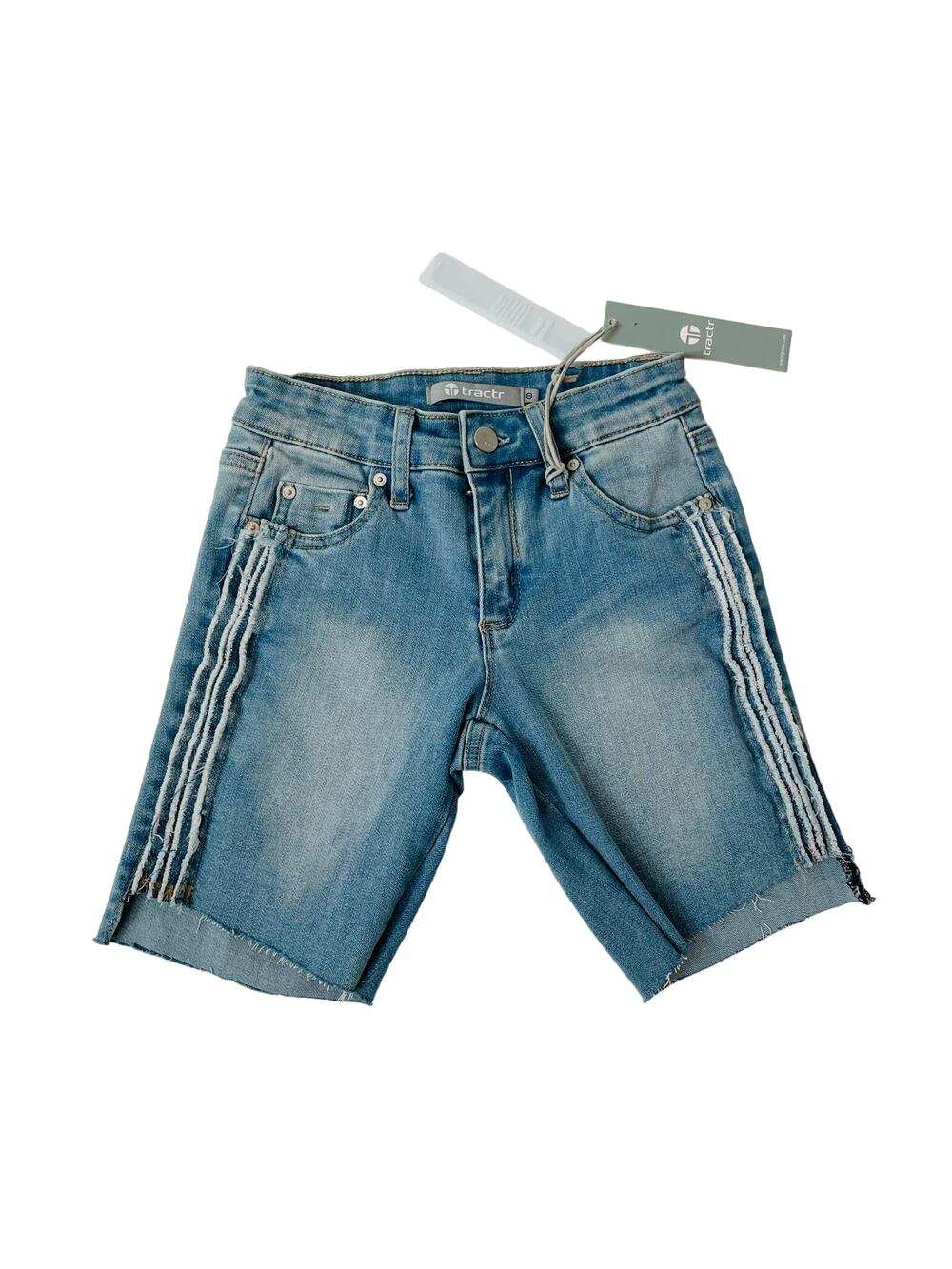 NWT Tractr Size 16 Denim Shorts with White Side Stripe